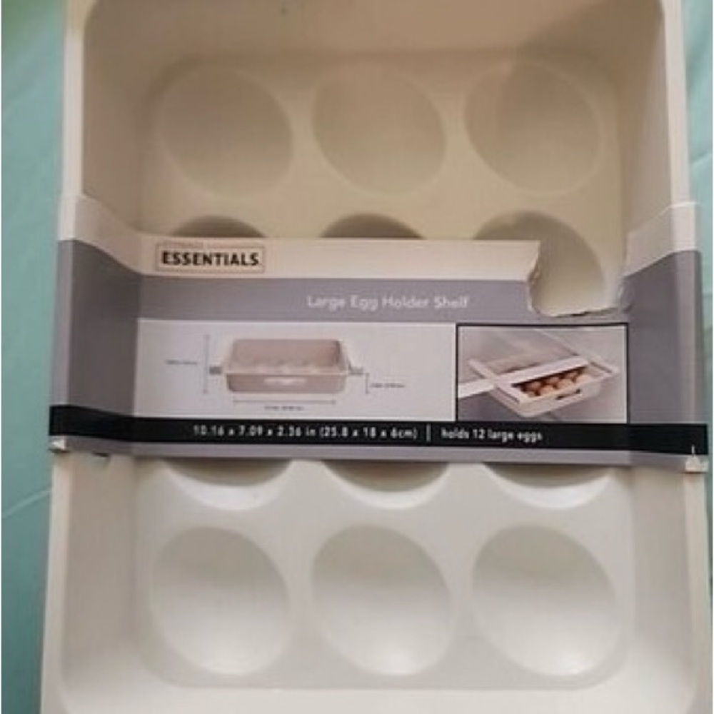 Set of 2/ new Essentials White Egg Holder Shelf G8